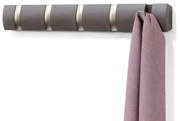 Cuier cu 5 carlige rabatabile Umbra Flip gri