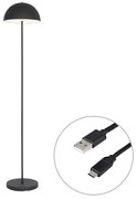 Lampă de podea pentru exterior neagră reîncărcabilă cu 3 trepte de reglare a luminozității - Keira