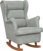 vidaXL Balansoar cu spătar gri deschis, catifea și lemn masiv