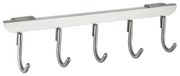 Cuier suspendat pentru ușă cu 5 cârlige Wenko Asola, argintiu