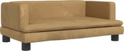 vidaXL Pat de câini, maro, 80x45x30 cm, catifea