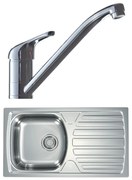 ALVEUS SETA259 - Chiuvetă de bucătărie BASIC+baterie pentru chiuvetă RIVIERA, 14,8 cm satinat/crom