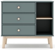 Comodă de copii verde prăfuit 90x81x40 cm Esteban – Marckeric