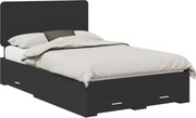 vidaXL Cadru de pat cu headboard Negru 135 x 190 cm Lemn compozit