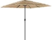 vidaXL Umbrelă soare de grădină cu stâlp din oțel, maro 248x248x248 cm
