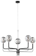 Jupiter 1888 - Lustru suspendat pe cablu ERIS, 5xG9/14W/230V, crom mat/negru/gri fumuriu