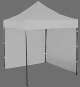 Pavilion de grădină 2x2m – din oțel, 2 pereţi laterali, Gri / antracit