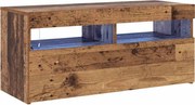 vidaXL Dulap TV cu lumini LED lemn vechi 90x35x40 cm lemn prelucrat