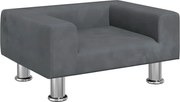 vidaXL Canapea pentru copii, gri închis, 50x40x26,5 cm, catifea