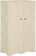 vidaXL Dulap din plastic, 79x43x125 cm, alb angora, design de lemn