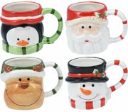 Set de 4 căni ceramice de Crăciun 250–280 ml