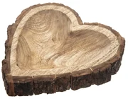 Tavă decorativă InDecor din lemn de mango cuscoarță Inimă, 22 x 22 x 3 cm