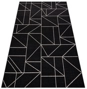 Covor sisal Floorlux 20605 negru si argint Triunghiuri, Geometric - SECUNDAR-COTATI PRODUSUL