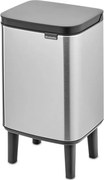 Cos de gunoi Brabantia Bo Small Hi 1006642, 4 l, Deschidere lina si silentioasa, Baza antiderapanta, Rezistent la amprente, Otel inoxidabil/Mat