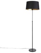 Lampă de podea neagră cu abajur negru 45 cm reglabil - Parte