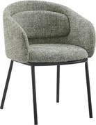 Scaun cu cotiere FLORENZ, material textil verde inchis