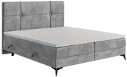 Pat de o persoană boxspring 90 cm Nivela (beton) (cu saltea și sp. depozitare). 1054615