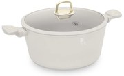 Oală cu capac 30 cm, 8L – Berlinger Haus Sahara Collection BH 8073, crem, cu strat antiaderent titan, ideală pentru familii mari