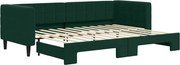 vidaXL Pat de zi cu extensie, verde închis, 80x200 cm, catifea