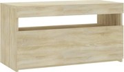vidaXL Comodă TV cu lumini LED, stejar sonoma, 75x35x40 cm