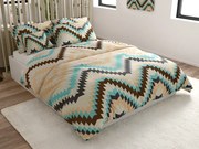 Lenjerie de pat din bumbac Renforce DIAGRAM crem Dimensiunile lenjeriei: 70 x 90 cm | 140 x 200 cm