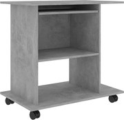 vidaXL Birou de calculator, gri beton, 80x50x75 cm, lemn prelucrat