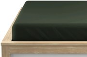 Cearsaf din microfibra cu elastic verde inchis 180x200 cm