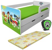 Pat pentru Copii 2-12 Ani Paw Patrol P1L Cu Sertar, Saltea Light + Lampa Pc-p-bas-lmk-paw-p1l-srt-80