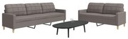 vidaXL Set de canapele, 2 piese, gri taupe, material