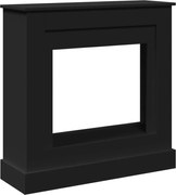 vidaXL Mască de șemineu, negru, 90x30x90 cm, lemn prelucrat