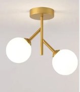 Lustra cu Sticlă 350-2 GD – Design Elegant, cu 2 Socluri E27