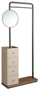 Suport pentru haine cu oglinda si sertare Coat Rack