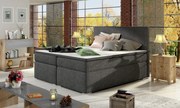 Pat boxspring tapitat, cu spatiu pentru depozitare, 140X200 cm, Divalo, Eltap (Culoare: Gri deschis texturat)