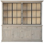 Vitrina, natur, din lemn masiv de pin, aspect vintage, Luberon