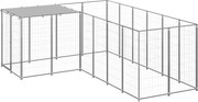 vidaXL Padoc pentru câini, argintiu, 4,84 m², oțel