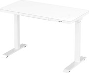 Viva Joy, Birou reglabil cu blat de sticlă securizată șu panou de control tactil, încorporat - Alb