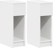 vidaXL Noptiere cu sertar 2 buc Alb 20x36x60 cm