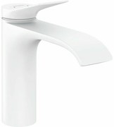 Baterie lavoar alb mat Hansgrohe Vivenis 110 cu ventil pop-up