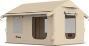 Outsunny Corturi Gonflabile Impermeabile pentru Glamping cu Orificiu pentru Sobă pentru 6-8 Persoane | Aosom Romania