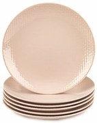 Orion Set farfurii plate Relief, 27,5 cm, 6 buc., roz