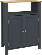 Kleankin Dulap Podea Baie Independent, Uși Duble, Raft, 60x30x80.5cm, Gri | Aosom Romania
