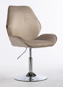 HR350N Scaun Latte din Catifea Bază Cromata