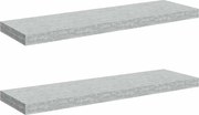 vidaXL Rafturi de perete suspendate,2 buc,gri beton,80x23,5x3,8 cm,MDF