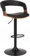 Scaun de bar pivotant Manhattan negru/ nuc