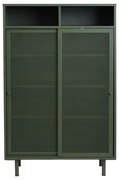 Dulap verde închis din metal cu ușă glisantă 90x140x40 cm Veep – Unique Furniture