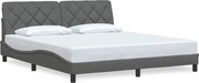 vidaXL Cadru de pat fără saltea, gri închis, 180x200 cm, textil