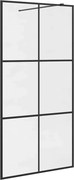 vidaXL Paravan duș walk-in, negru, 100x195 cm, sticlă ESG transparentă