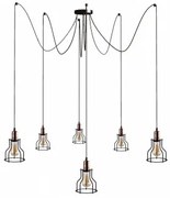 Suspensie vintage WORKSHOP 6 becuri E27 NOWODVORSKI 9631