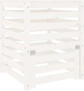 vidaXL Compostor, alb, 63,5x63,5x77,5 cm, lemn masiv de pin