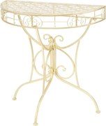 vidaXL Masă laterală stil vintage semirotundă metal 72x36x74 cm auriu